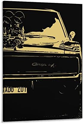 Cartaz de carro Dodge Charger Muscle Roadster Art Pintura moderna Decoração de parede Presente Pintura