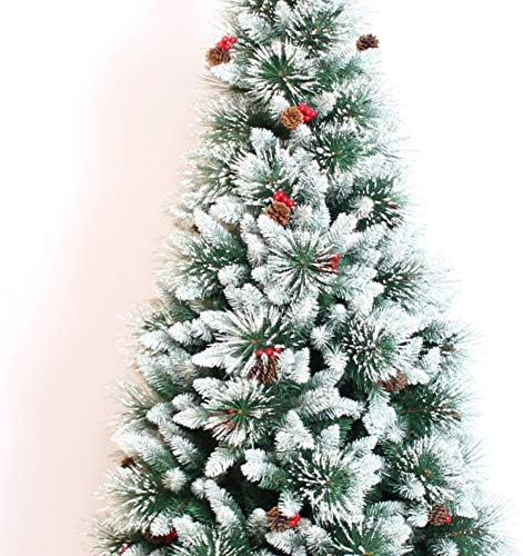 Cywyq Premium Snowy Pine Artificial Christmas Tree, articulada com suporte de metal elegante natal