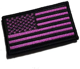 3,5 x 2 polegadas preto e rosa EUA fizeram bandeira patriótica americana
