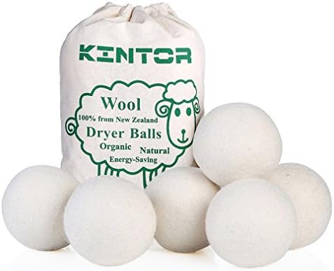 Bolas de secador de lã Kintor xl 6 pacote 2,95 , amaciante de tecido orgânico de lã da Nova Zelândia, bebê