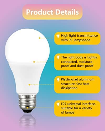 Lâmpadas LED de LED de meogety RGB, lâmpadas de lâmpadas de 5W, alterações de cor, lâmpadas inteligentes