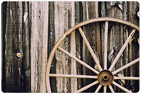 Ambesonne Barn Wood Wagon Wheel Pet tape