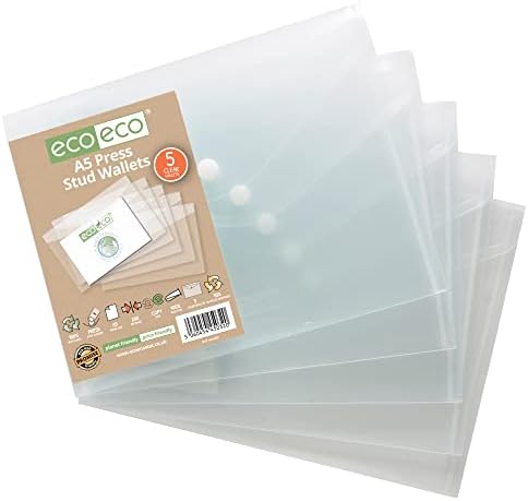 ECO-ECO A5 50% reciclado Clear Transparent Stud Popper Popper, pastas de plástico ECO032X25