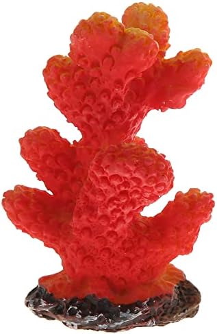 Decoração de recife de coral vocoste, mini decoração de coral falsa para decorações de aquário, vermelho,