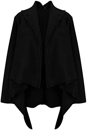 Mulher Turn Down Down Shawl Gollar Cardigan Coat Open Front Front Irregular Jacket Outwear