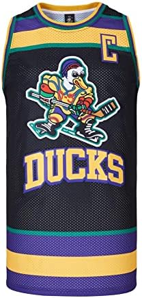 D-5 Men Mighty Ducks Jersey 33 Goldberg 66 Bombaim 96 Conway 99 Banks Jersey, camisa de basquete para