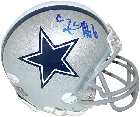 Connor McGovern autografado/assinado Dallas Cowboys Mini capacete JSA 24974 - Mini capacetes autografados