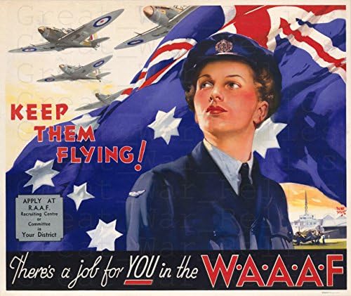Pôster da Propaganda da Força Aérea da Australiana Real, tamanho 8.3x11,7 polegadas - Mantenha -os voando - WW2
