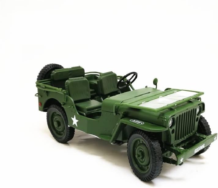 1/18 liga escala de liga WWII SUV tático Off-road veículo militar Jeep Model Diecast Milody Model