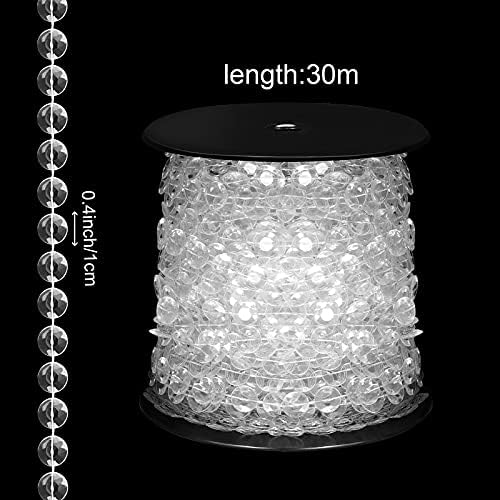 Contas de cristal transparente de acrílico, hakzeon 4 pacote de 0,4 polegada de diâmetro 99 pés/33 jardas