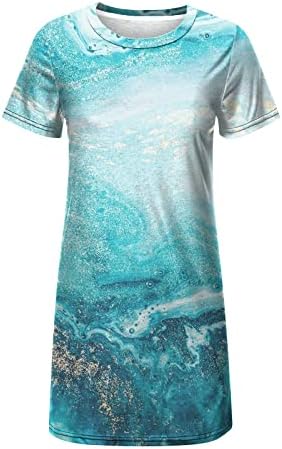 Vestidos de verão femininos 2023 3D Gráfico de manga curta Midi Fish Scale Print Print Logo Flowy Beach Dress
