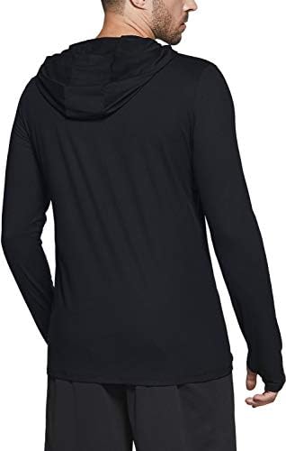 Hoodie de corrida de manga longa de TSLA masculina, moletons esportivos leves, camisetas de pulôver com capuz de