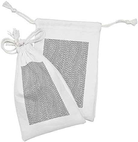 Conjunto de bolsas de tecido cinza e branco de Ambsosonne de 2, padrão de estilo desenhado à mão com ondas