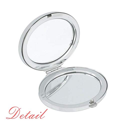 Made in Equador Country Love Oval espelho portátil maquiagem manual de mão dupla lateral óculos