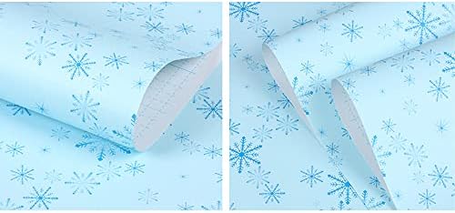 Lineador de prateleira de Yifasy Blue Snowflake Auto-adesivo Gabinete de papel Linha de papel