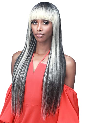 Bobbi Boss Long Straight Bang Wig - M405 Juniper, Perucas de cores especiais com perucas altas resistentes