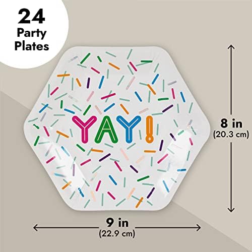 Placas descartáveis ​​- placas de papel de 24 contagens, placas de hexagon, suprimentos para