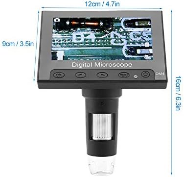 DM4 2MP 500/1000X Câmera de microscópio eletrônico digital 4.3 Lineza de exibição com luz LED