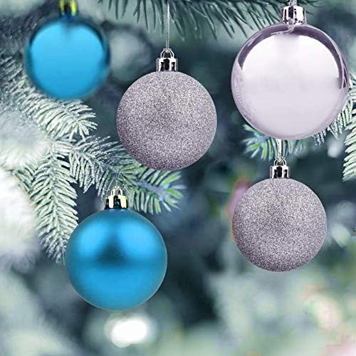 Koqwez33 24pcs 4/6/8cm Bola de árvore de Natal de Natal, ornamentos de bola pendurada de Natal, ornamento
