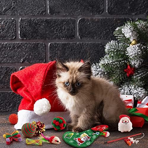 Beetoy Christmas Toys Cat Stocking, 11 PCS GATO PRIMEIRO CAT DE CAT DE CATO DE CATO DE CATO DE