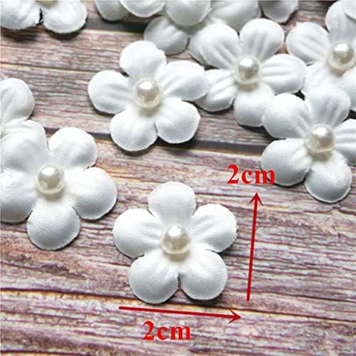 TJLSS 10pcs Flores brancas Minchações abs pérolas de pérola costura em patches apliques de casamento para