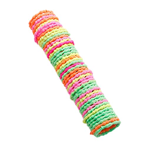Girls 50 peças de 3 cm de borracha crianças amarrar cabelos acessórios de cabelo coloridos bandas de assento