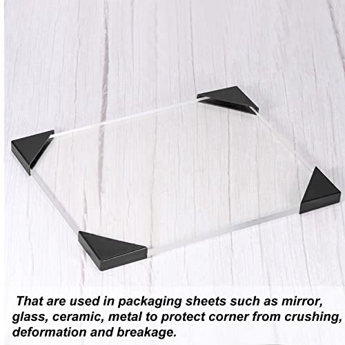 Triângulo de protetor de canto pp meccanidade 47x12mm para cerâmica, vidro, folhas de metal pacote preto de