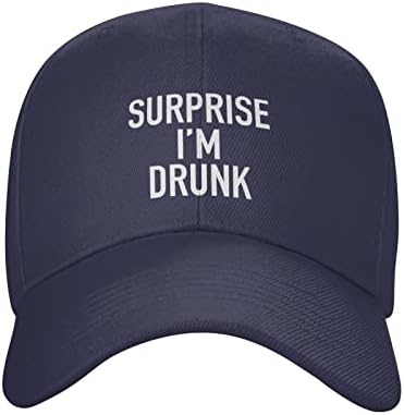 Wikjxiz Surpresa, estou bêbado, chapéu de beisebol sunhat moda caminhão boné chapé de golfe preto