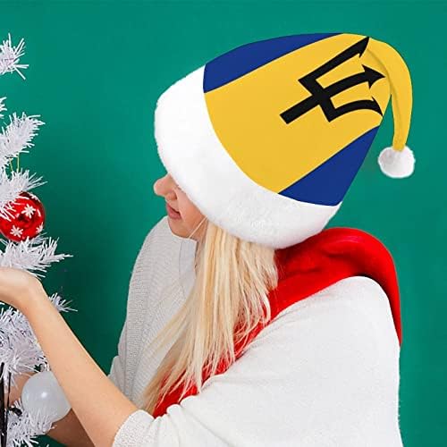 Bandeira de Barbados chapéu de Natal macio Papinho de boné Função engraçada para a festa festiva do ano novo