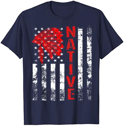 T-shirt de bandeira vintage do Dia Nativo Americano