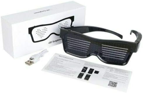 Óculos de sol leves com led com controle de texto Bluetooth DIY Text Graphics & Rhythm