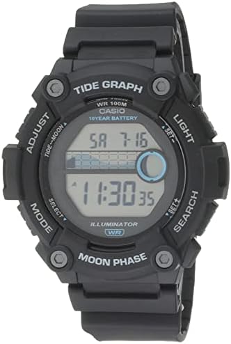 Casio Tide Graph Moon Fase Battery de 10 anos Sports Men's Sports Watch w/LED Illuminator Modelo: WS1300H-1AV
