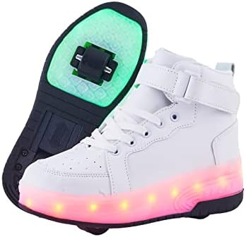 Pyyiqi Sapatos iluminados Sapatos de skate de rolos Led Wheels meninos meninas tênis de tênis ao ar livre em