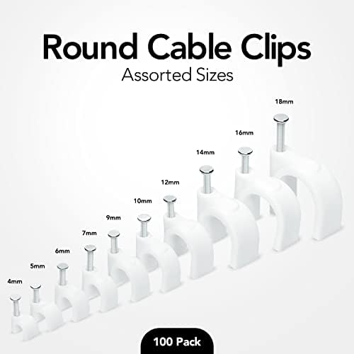 Clipes de cabo de cabos de computador mini-pacote de 100 clipes de cabos de computador para aparelhos,