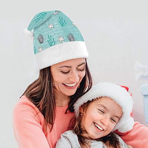 Chapéu de Papai Noel de Natal, Chapéu de Férias de Natal de Coral para Adultos, Unisex Comfort Christmas Hats