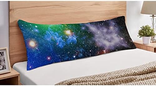 UTF4C Stars Planet Galaxy Body Pillow Capa algodão 20 x 54 adultos macios com travesseiro de zíper