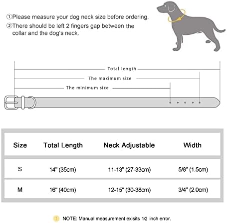 Colar de cachorro de couro genuíno durável para pequenos cachorros de cães médios, conforto e colares de estimação