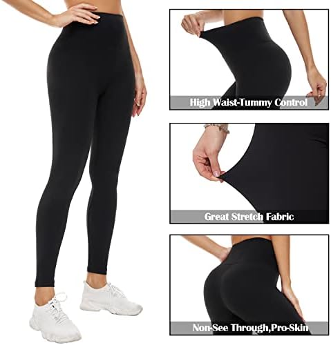 New Young 4 Pack Leggings for Women, Tummy Control High Waist