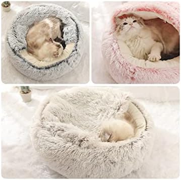 Inverno 2 em 1 Cama de gato redonda Estilo 7 - Cama de cachorro Donut - Casa de almofada para