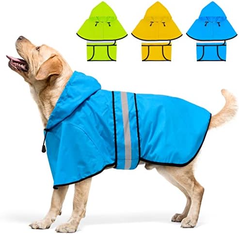 Capa de chuva de cachorro à prova d'água dolitego - capa de chuva de cachorro reflexiva com capuz, cachorro