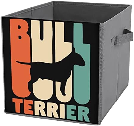Vintage Bull Terrier dobra dobrável caixa de armazenamento de tecidos Caixa dobrável com alças