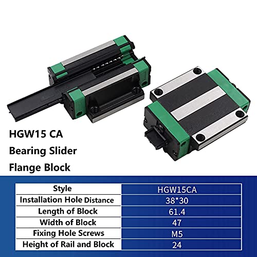 Mssoomm 15mm Hgw15 kit de trilho linear quadrado CNC 2PCS HGW15-53.15 polegada / 1350mm +4pcs hgw15