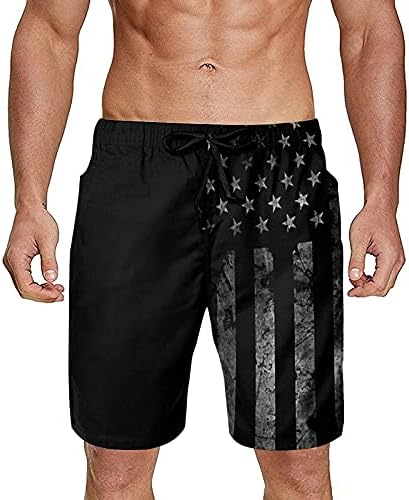 GDEWCRO Vintage Black American Flag masculino Summer Swim Turncos de shorts shorts de praia de praia