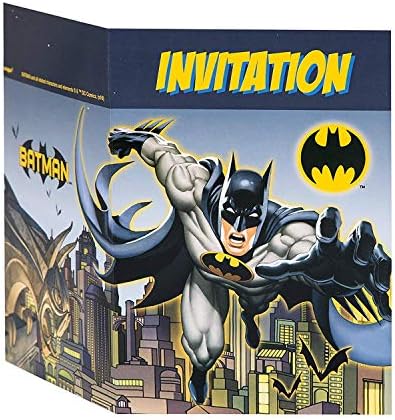 Convites de festa do Batman - 5,5 x 4, 8 pcs