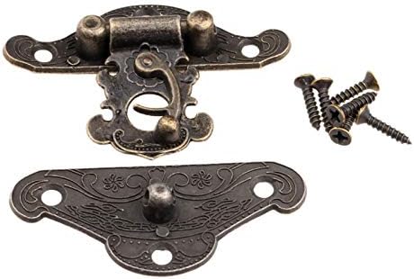 Porta Hasp trava 1pc Antique Bronze Metal Lock Decorative Hasps Gancho Jóia de madeira Cadlock