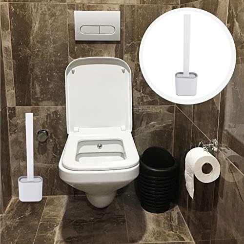 Escova de limpeza de vaso sanitário animada com suporte: escova de vaso sanitário montada na parede que
