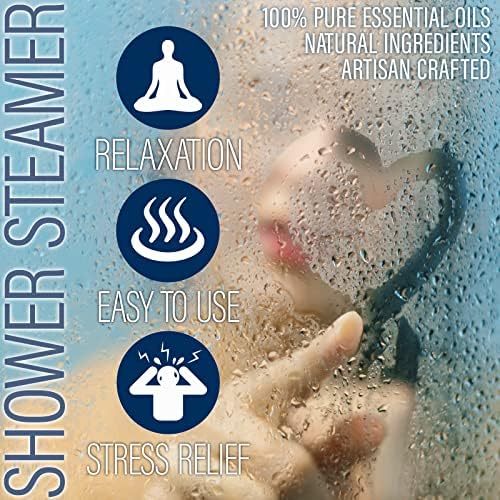 Bombas de banho aromaterapia no seu chuveiro, Americano feito por luxino, comprimidos de vapor de chuveiro derretem para liberar um vapor perfumado para alívio do estresse natural - pacote de 4 vapores xl