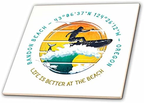3dose American Beaches - Bandon Beach, Condado de Coos, Oregon Nice Travel Gift - Tiles