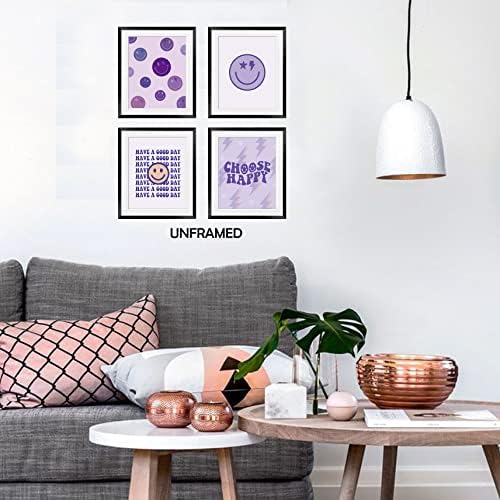Ogilre Purple Smiley Face Citações Inspiradoras Escolhas Decorações de arte de parede feliz, Poster