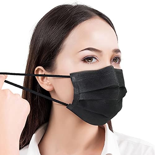 Cylen máscaras de rosto pretas descartáveis ​​com earloops 50pcs